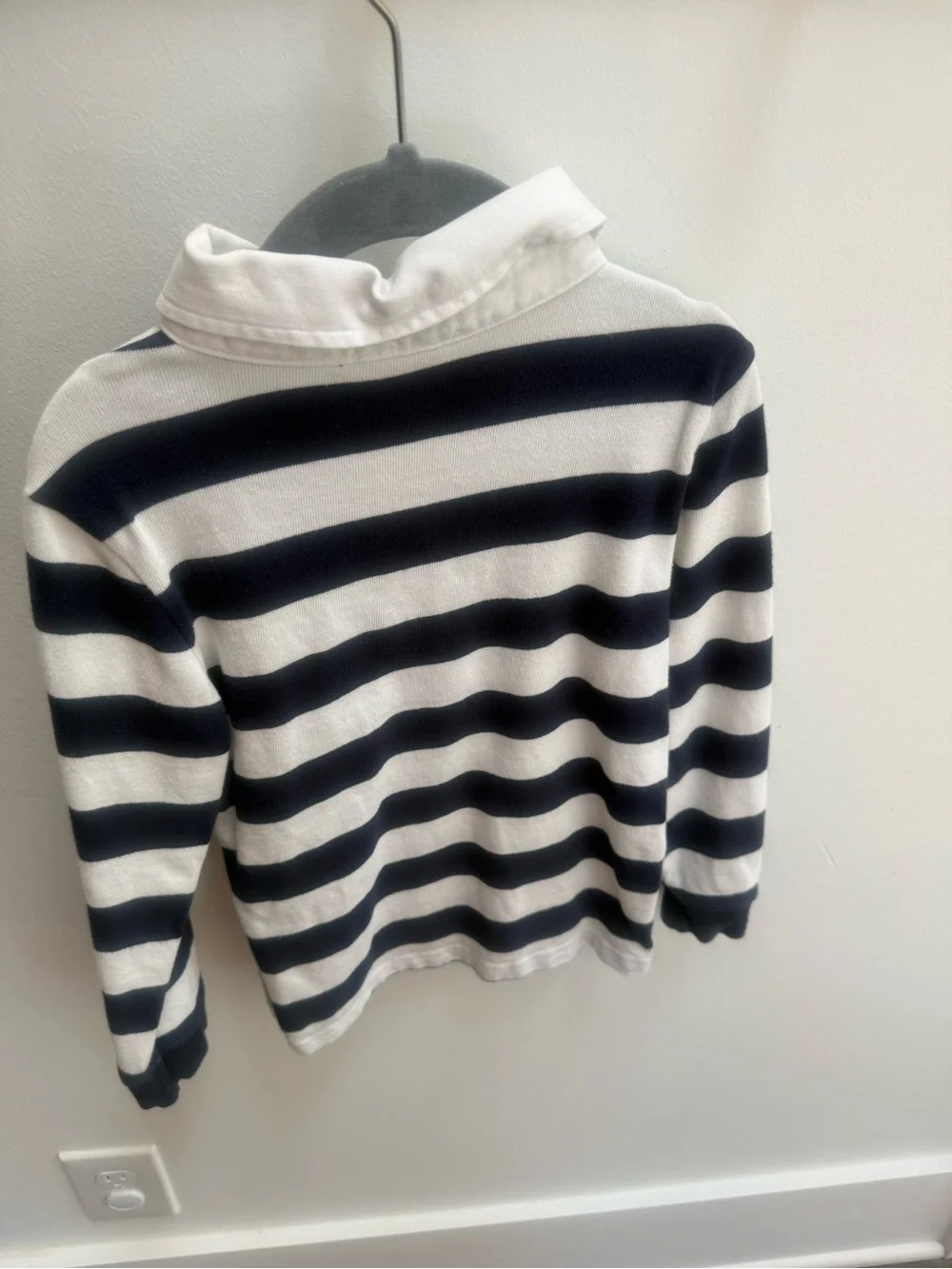 Boy’s Navy and White Striped Rugby Sweater